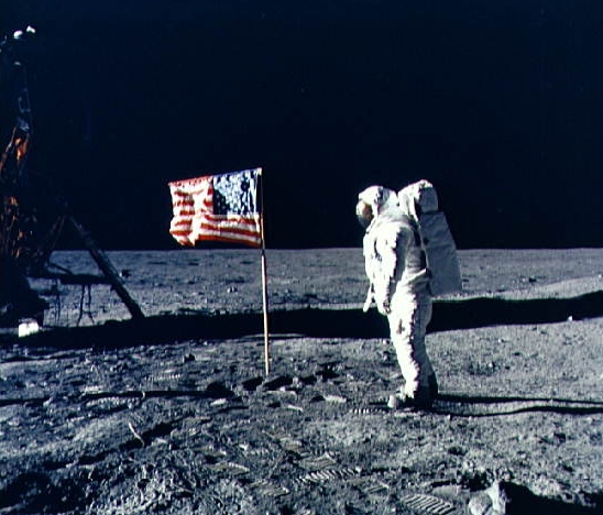American flag on the Moon